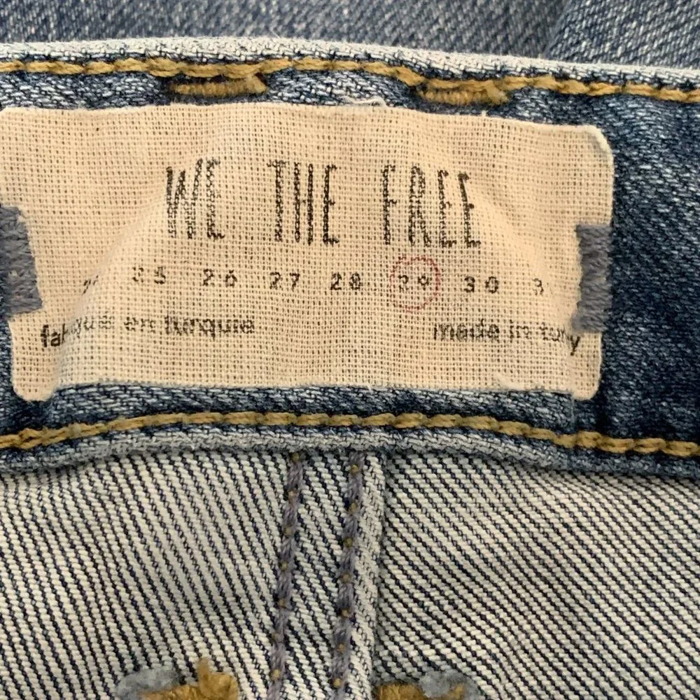 We the Free by‎ FREE PEOPLE The Dylan High-Rise Cropped Blue Jeans SIZE 29